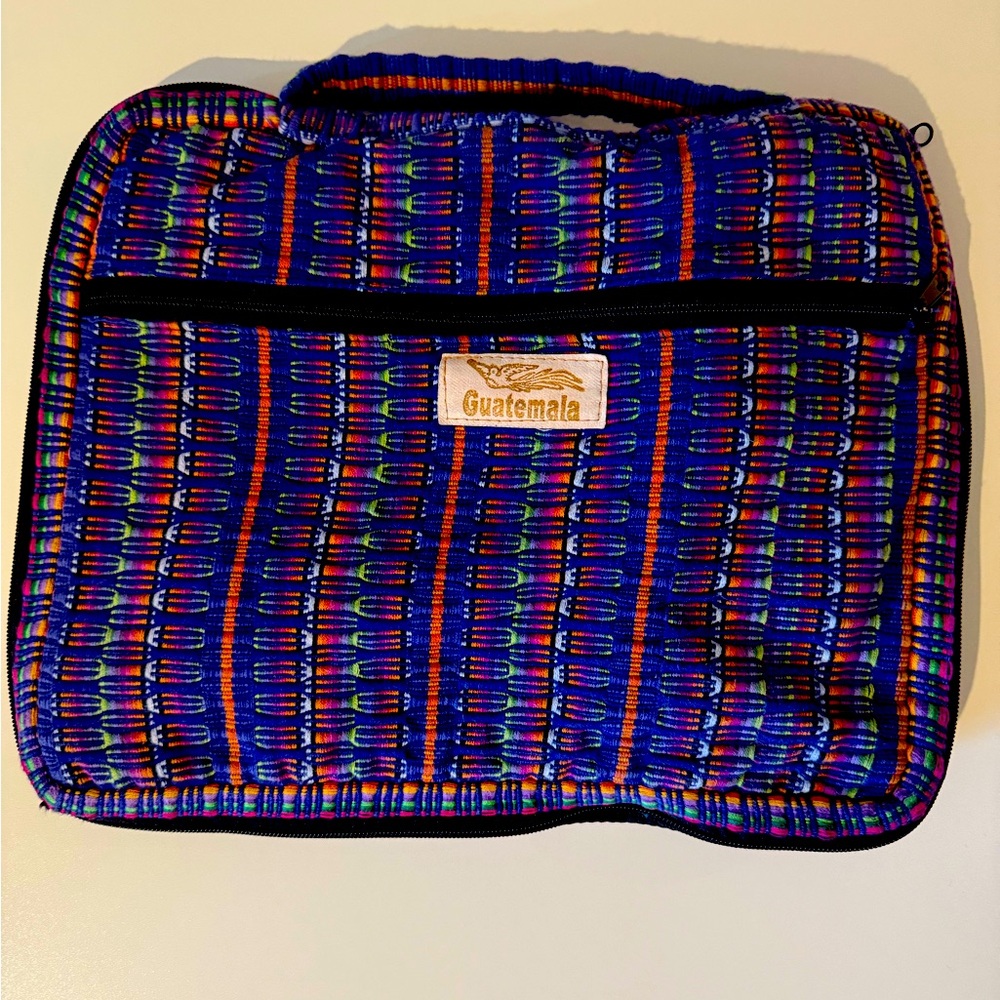 SKU #24 Blue and orange Guatemalan woven laptop bag #indie